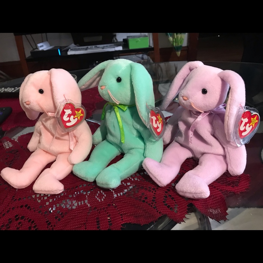 Rare error hippity,hoppity,& floppity beanie babie
